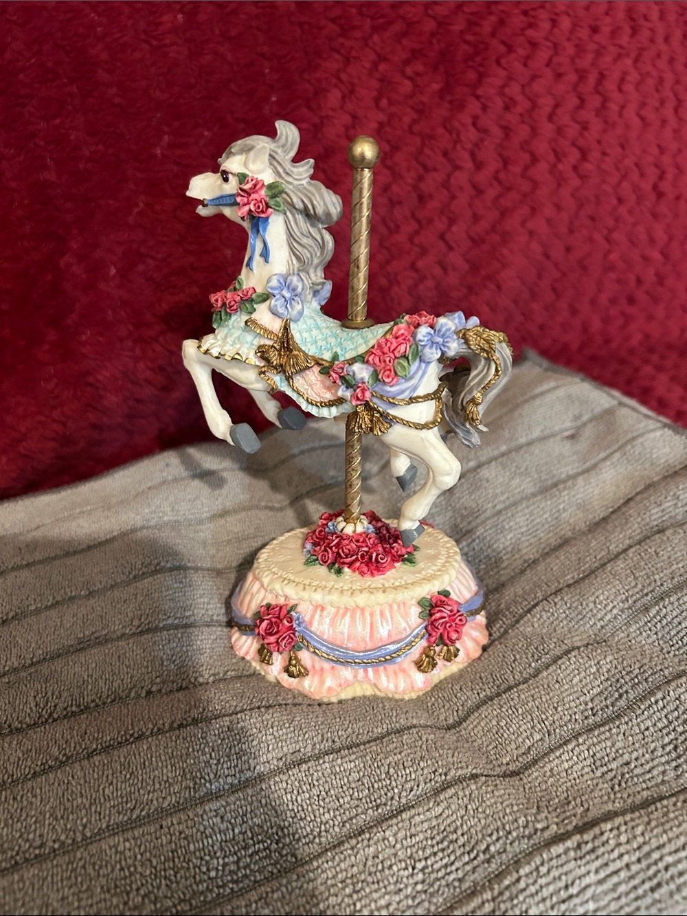 Decorative Pink Carousel Horse Figurine - Brand